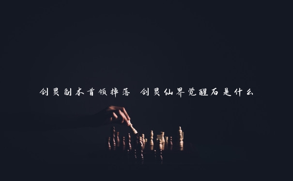 剑灵副本首领掉落 剑灵仙界觉醒石是什么 剑灵副本首领掉落 剑灵仙界觉醒石是什么