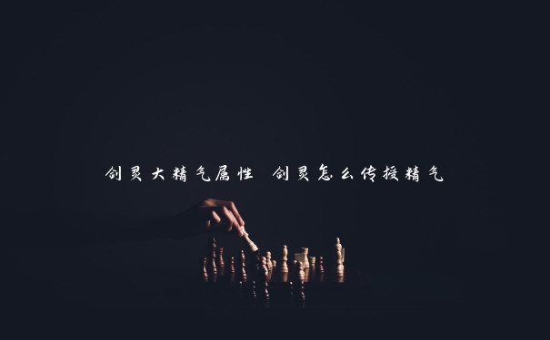 剑灵大精气属性 剑灵怎么传授精气 剑灵大精气属性 剑灵怎么传授精气
