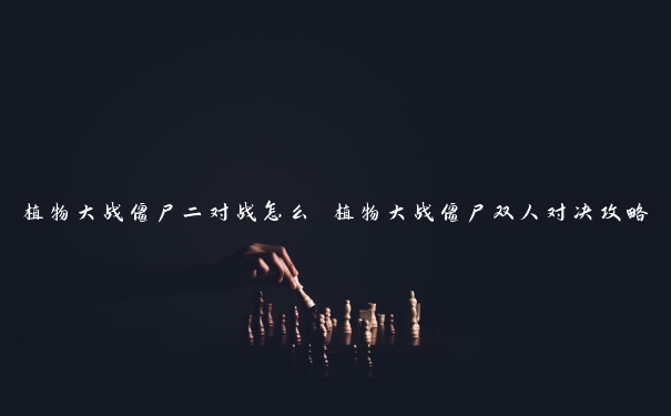 植物大战僵尸二对战怎么 植物大战僵尸双人对决攻略 植物大战僵尸二对战怎么 植物大战僵尸双人对决攻略