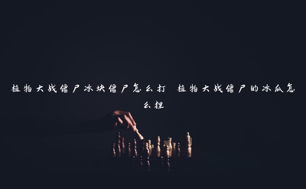 植物大战僵尸冰块僵尸怎么打 植物大战僵尸的冰瓜怎么捏