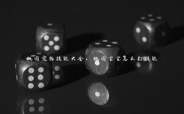 桃园宠物技能大全,桃园宝宝怎么打技能 桃园宠物技能大全,桃园宝宝怎么打技能