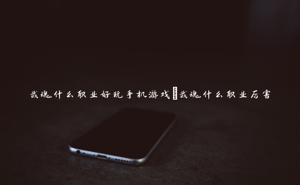 武魂什么职业好玩手机游戏_武魂什么职业厉害