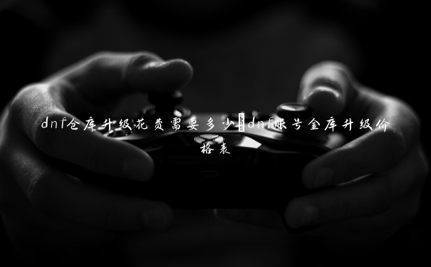 dnf仓库升级花费需要多少_dnf账号金库升级价格表
