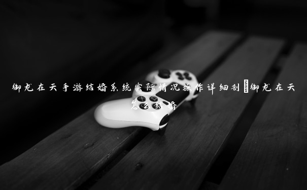 御龙在天手游结婚系统实际情况操作详细剖_御龙在天怎么结婚