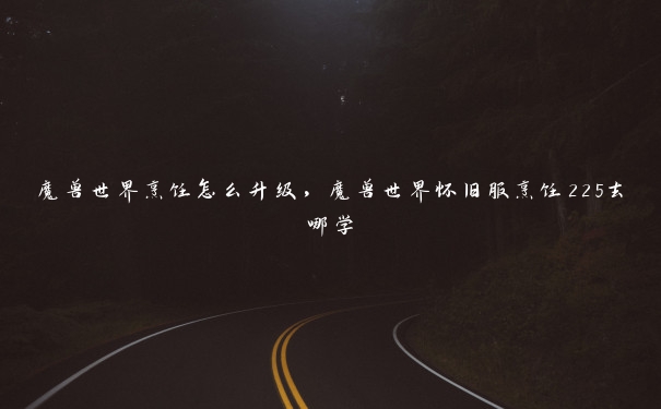 魔兽世界烹饪怎么升级，魔兽世界怀旧服烹饪225去哪学