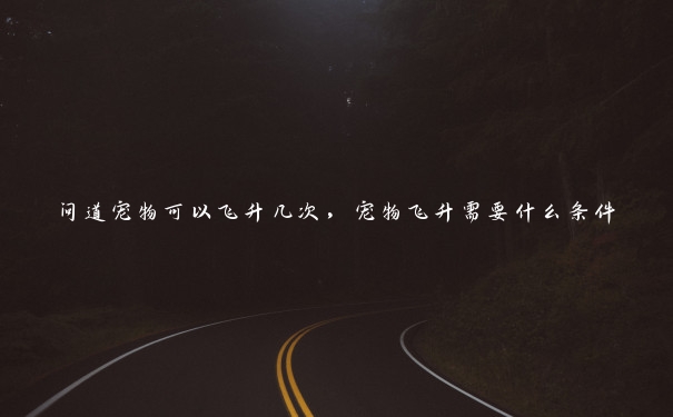问道宠物可以飞升几次，宠物飞升需要什么条件