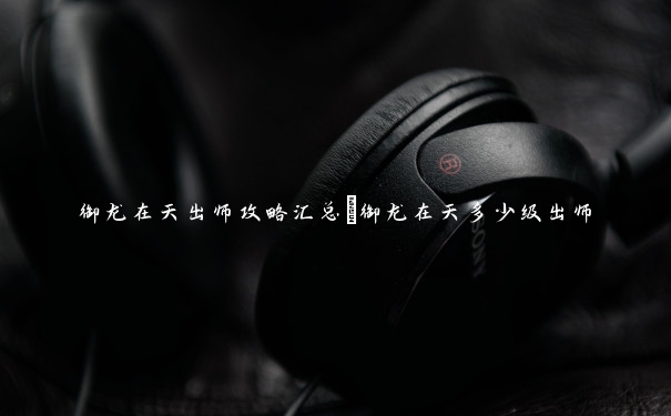 御龙在天出师攻略汇总_御龙在天多少级出师
