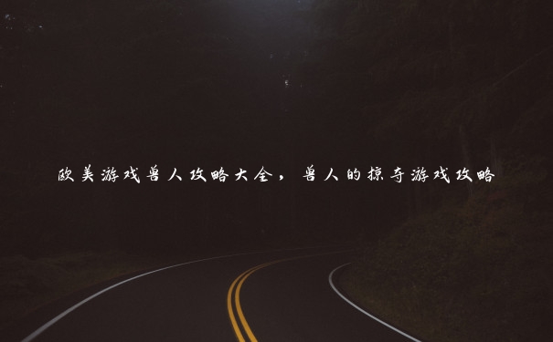 欧美游戏兽人攻略大全,兽人的掠夺游戏攻略 欧美游戏兽人攻略大全,兽人的掠夺游戏攻略