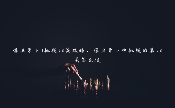保卫萝卜1挑战16关攻略,保卫萝卜中挑战的第16关怎么过 保卫萝卜1挑战16关攻略,保卫萝卜中挑战的第16关怎么过