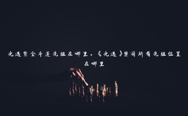 光遇紫金斗篷先祖在哪里,《光遇》禁阁所有先祖位置在哪里 光遇紫金斗篷先祖在哪里,《光遇》禁阁所有先祖位置在哪里