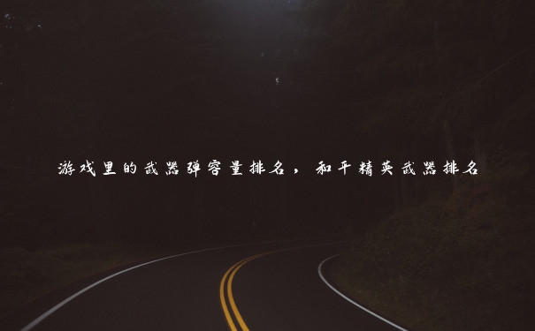 游戏里的武器弹容量排名,和平精英武器排名 游戏里的武器弹容量排名,和平精英武器排名
